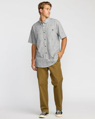 All Day Jacquard Short Sleeve Shirt - Silver