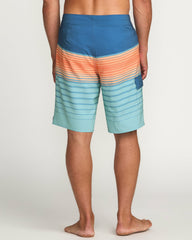 All Day Stripe Pro Performance 20" Boardshorts - Deep Blue