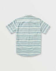 All Day Stripe Short Sleeve Shirt - Ash Blue