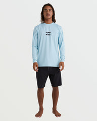 All Day Wave Loose Fit Long Sleeve Surf Tee - Coastal Blue