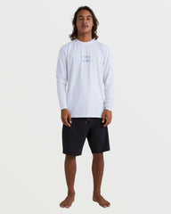 All Day Wave Loose Fit Long Sleeve Surf Tee - White