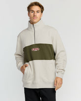 Bad Dog 3/4 Zip Mockneck Sweatshirt - Sand Htr