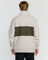 Bad Dog 3/4 Zip Mockneck Sweatshirt - Sand Htr