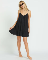 Beach Vibes Beach Coverup Dress - Black Pebble