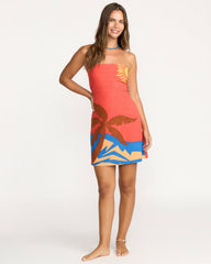 Bright Bloom Placket Dress - Hibiscus