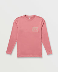 Crayon Wave Loose Fit Long Sleeve Surf Tee - Dusty Pink