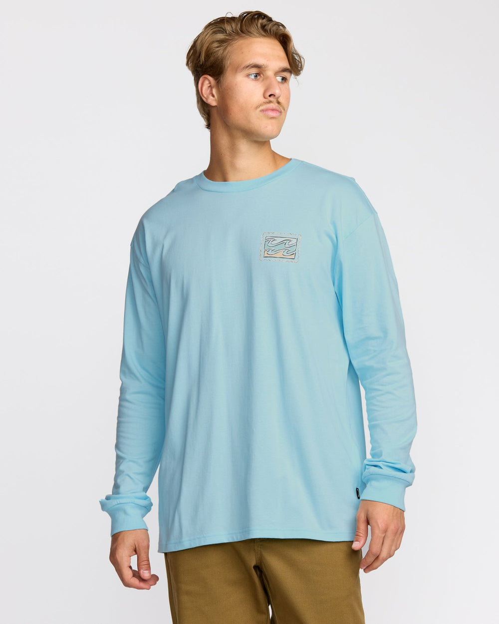 Crayon Wave Regular Long Sleeve T-Shirt - Coastal Blue