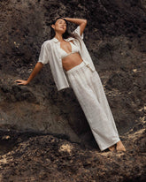 Eyelet Crush Beach Coverup Pants - Salt Crystal