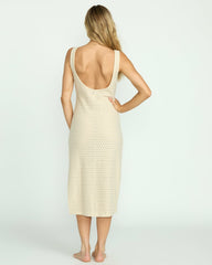 Eyelet Sun Midi Dress Beach Coverup - Whitecap