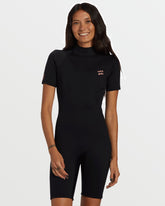 Foil Flatlock Short Sleeve Springsuit - Black
