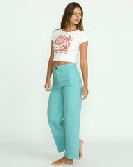 Free Fall High-Waist Pants - Misty Blue