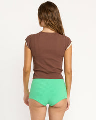 Josie Ringer Short Sleeve T-Shirt - Espresso