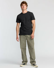 Larry Elastic Waist Corduroy Pants - Green Ash