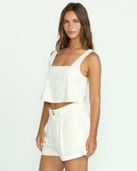 Open Skies Woven Tank - Salt Crystal