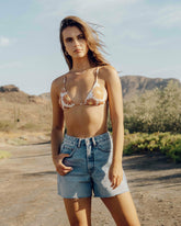 Riley Cut-Off Denim Shorts - Faded Indigo Fray