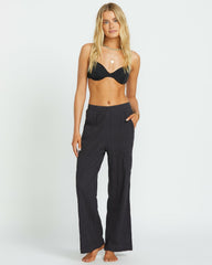 Sandy Shore Elastic Waist Pants - Black Sands