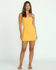 So Bright Mini Dress - Golden Peach