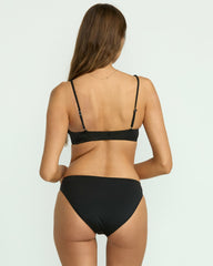 Sol Searcher Cami Plunge Bikini Top - Black Pebble