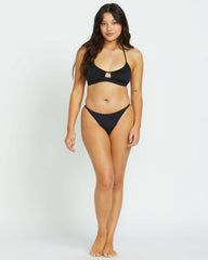 Sol Searcher Maya Bikini Bottom - Black Pebble