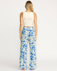 Split Spirit Elastic Waist Pants - True Blue