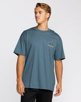 Split The Peak Regular Short Sleeve T-Shirt - Steel Blue