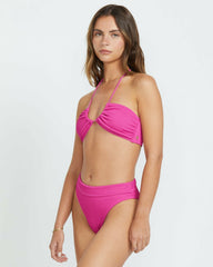 Summer High Drew Bandeau Bikini Top - Fiesta Pink