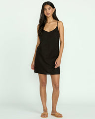 Summer Love Mini Slip Dress - Black