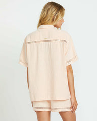 Summers End Short Sleeve Shirt - Soft Peach