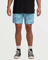 Surftrek Perforated Elastic 17" Hybrid Shorts - Glacier Blue