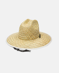Tides Print Straw Hat - Steel Blue