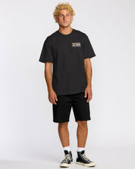 Walled Regular Short Sleeve T-Shirt - Black