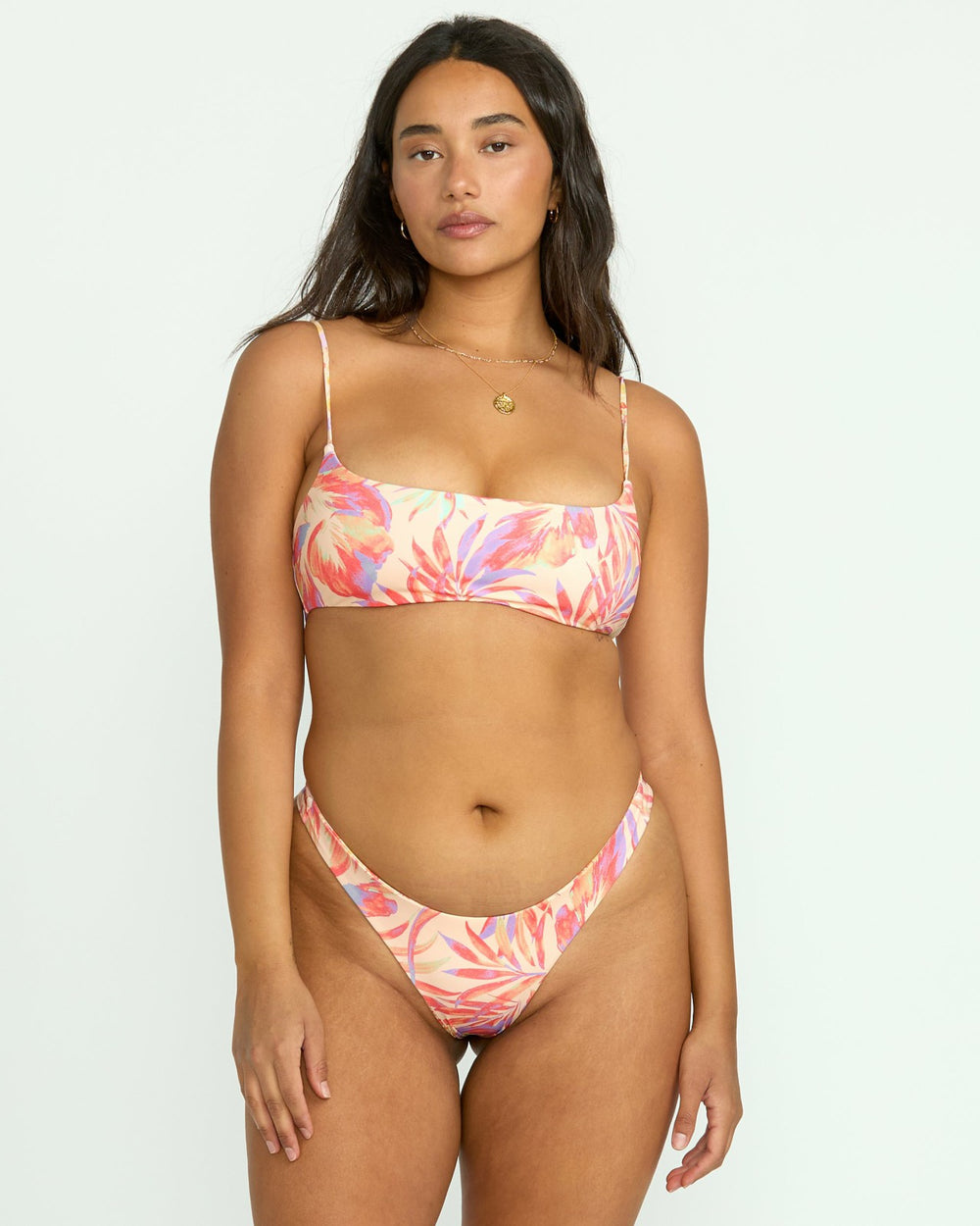 Tropic Wave Reversible Jaclyn Crop Bikini Top - Multi