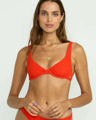 Red Aloha Marina Underwire Bikini Top - Red Aloha