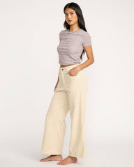 Free Fall High-Waist Cord Pants - Whitecap