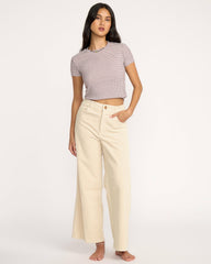 Free Fall High-Waist Cord Pants - Whitecap