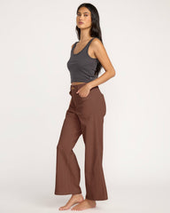 Free Fall High-Waist Cord Pants - Espresso