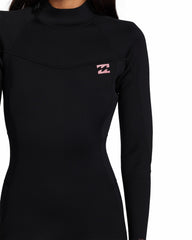 3/2mm Foil Flatlock Back Zip Wetsuit - Black