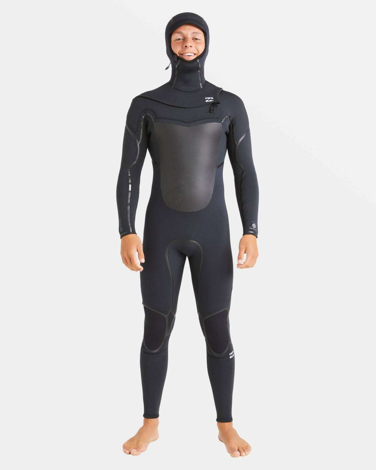 5/4mm Absolute Natural+ Upcycler Welded Chest Zip Hooded Wetsuit - Bla