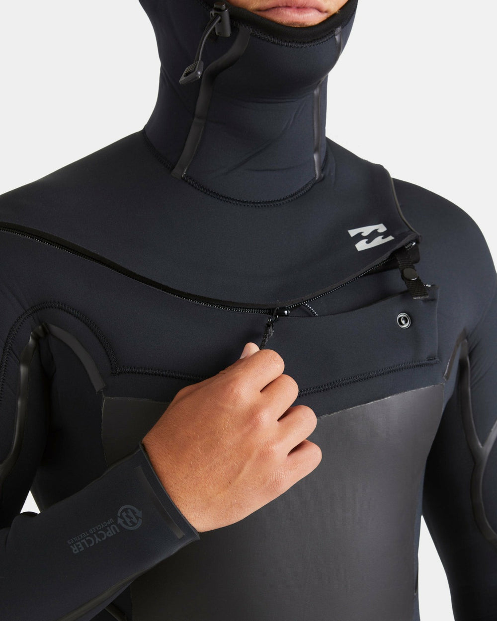 5/4mm Absolute Natural+ Upcycler Welded Chest Zip Hooded Wetsuit - Bla