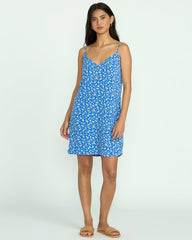 90S Babe Mini Dress - True Blue
