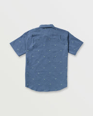 All Day Jacquard Short Sleeve Shirt - Deep Blue