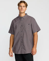 All Day Jacquard Short Sleeve Shirt - Gray Violet
