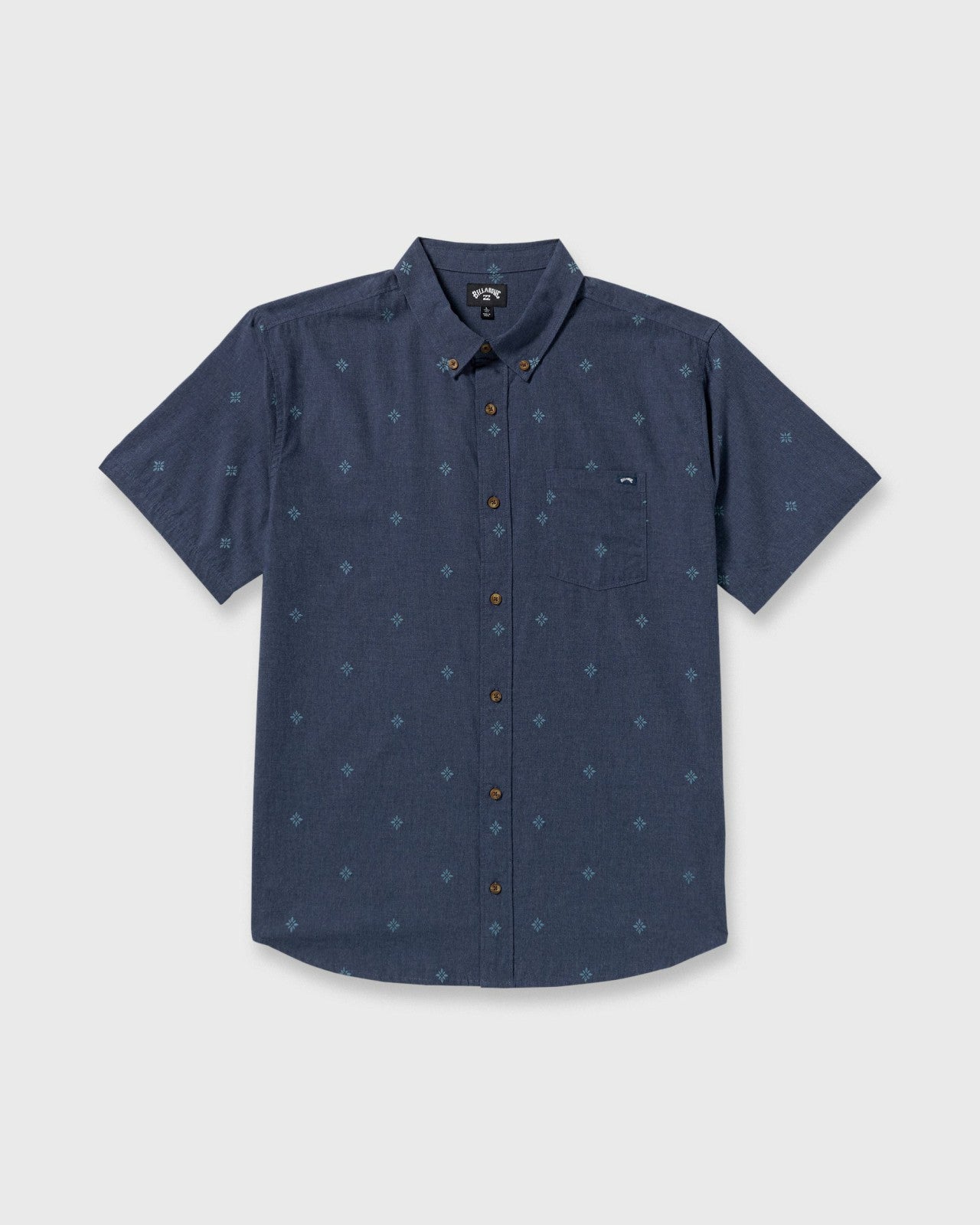All Day Jacquard Short Sleeve Shirt - Midnight