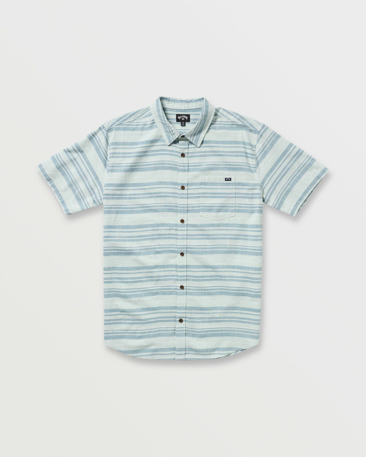 All Day Stripe Short Sleeve Shirt - Ash Blue