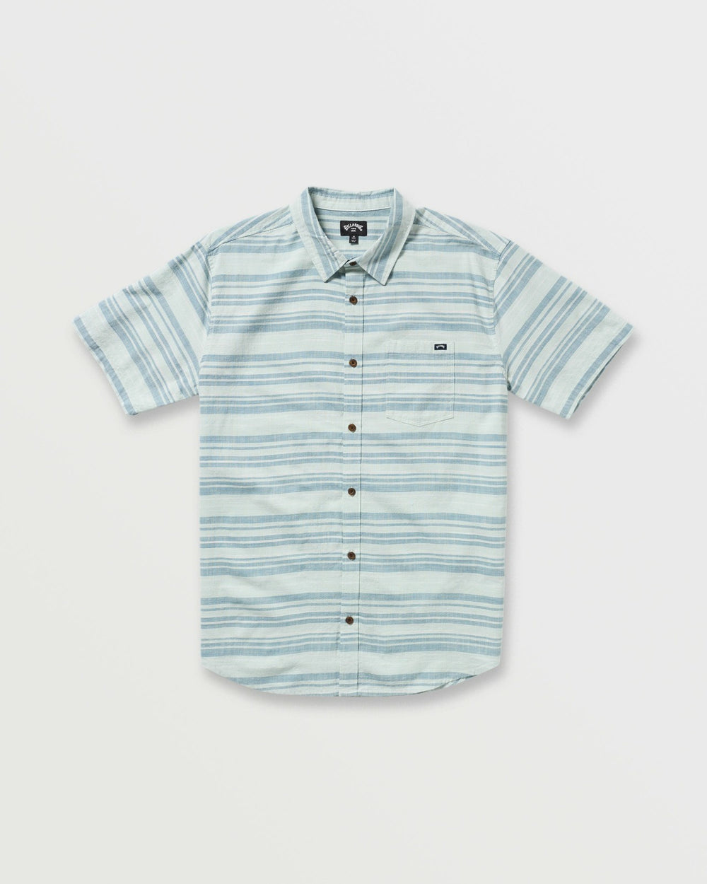 All Day Stripe Short Sleeve Shirt - Ash Blue