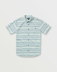 All Day Stripe Short Sleeve Shirt - Ash Blue