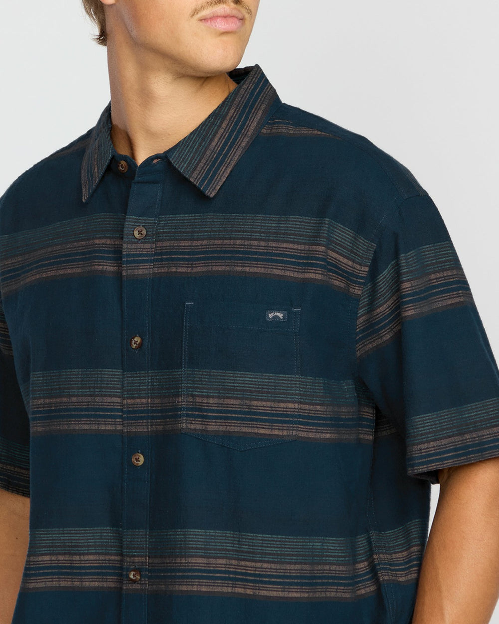 All Day Stripe Short Sleeve Shirt - Midnight