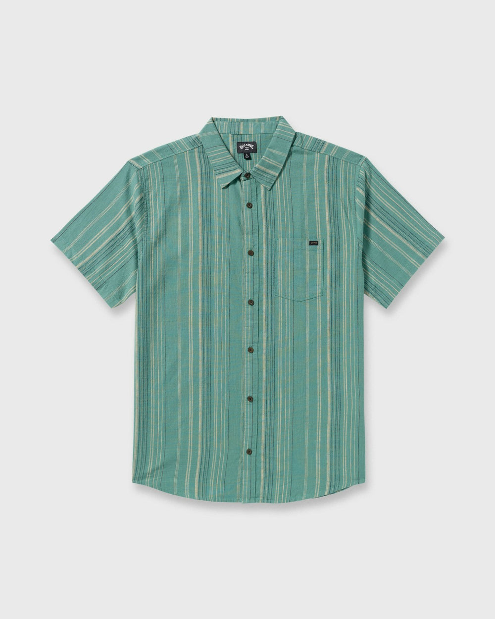 All Day Stripe Short Sleeve Shirt - Sage Green