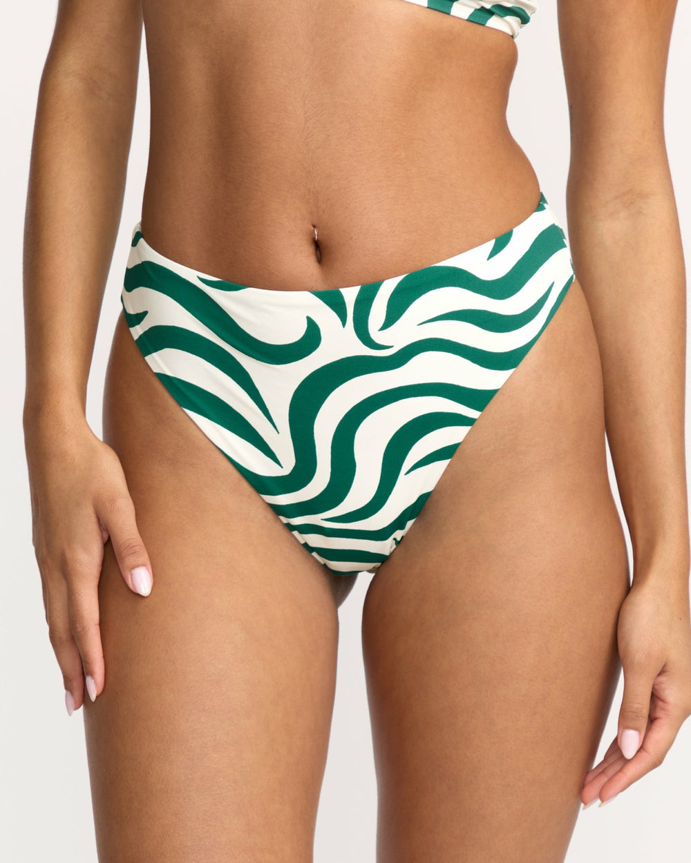 All The Waves Hi Maya Bikini Bottom - Evergreen