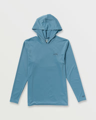 Arch Mesh Long Sleeve Hooded Surf Tee - Bay Blue